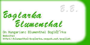 boglarka blumenthal business card